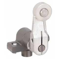 The OMRON D4C0020 is a limit switch head featuring a side-mounted roller arm plunger actuator. It is designed for use with OMRON D4C series limit switches to detect mechanical position or motion in industrial automation, packaging, and material handling equipment.