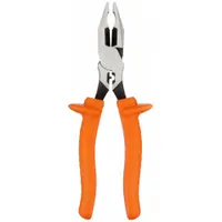 Linemans Plier: Insulated, Flat, 8 3/4 in Overall Lg, 1 3/4 in Jaw Lg, 1 in Jaw Wd, 1/2 in Jaw Thick (MPN 12098-INS)