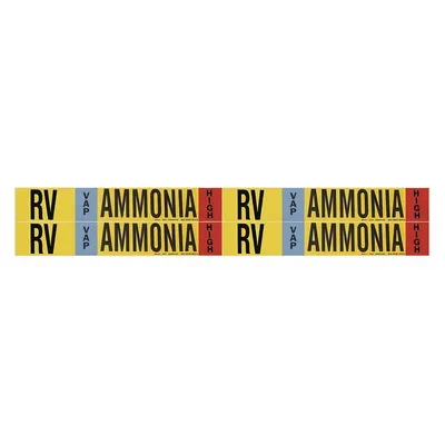 BRADY Ammonia Adhesive Pipe Marker RV (90437) - Ammonia Adhesive Pipe Markers