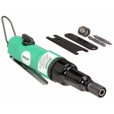 SPEEDAIRE Air Screwdriver: 1/4 in, Light Duty, 1,800 RPM, Lever, Positive - Inline Air-Powered Screwdrivers