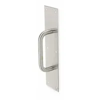 This standard door pull is constructed from tear-resistant stainless steel, providing corrosion resistance in demanding environments. Designed for hand-pull operation, it is suited for industrial and commercial doors where repeated pulling stresses the surface. Height: 12 in