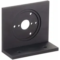 Aluminum angle bracket for mounting sensors, actuators, or automation components. Provides rigid 90-degree support in machinery, conveyor systems, and control panels