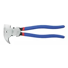 These fencing pliers are designed for installing, tensioning, and cutting wire in agricultural and perimeter fencing. The long-nose jaw and 2 mm type allow precise wire handling. Overall length is 10 1/4 in, jaw width is 3 5/8 in, and max jaw opening is 1 3/8 in.