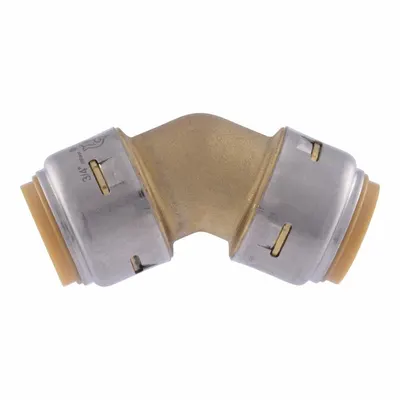 SHARKBITE MAX 45° Elbow Push-to-Connect Fitting, 3/4 in OD x 3/4 in OD, Brass - Standard Brass Push-to-Connect Tube Fittings