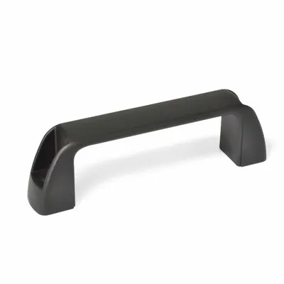 JW WINCO Standard Pull Handle, Nylon, Black, Matte, M6, 3.75 in Grip Length - Standard Pull Handles