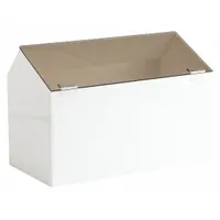 Storage Bin: 12 in Overall Wd, 18 in Overall Ht, 12 in Overall Lg, Acrylic, White, 1 Compartments (MPN PD297E)
