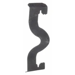 Steel wire rod mount for securing 1/2 in trade size conduit, pipe, or cable to drop wire rods. Accommodates wire range 10 AWG to 12 AWG and flange thickness 1/8 in to 1/4 in. Zinc-plated finish with black color. Load capacity 25 lb. UL/CUL listed.