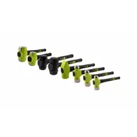 This mixed hammer set includes forged steel heads with a hardness of 46 HRC and steel handles. Head weights of 2 lb, 3 lb, and 4 lb with face diameters of 6 in and 8 in provide versatility for heavy striking tasks in demolition, metalworking, and industrial maintenance
