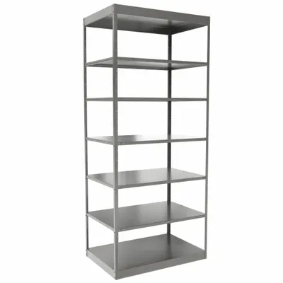 HALLOWELL Heavy-Duty Bolted & Clip-Mount Standalone Open Metal Shelving - Full-Access Heavy-Duty Bolted & Clip-Mount Standalone Open Metal Shelving