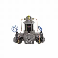 Positive displacement flowmeter for fuel transfer pumps. Anodized aluminum housing. Accuracy +/-0.5%. Measures in gallons. No display.