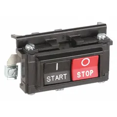Start/Stop push button control kit for NEMA motor sizes 0, 00, 1, 2, and 3. Rated for NEMA Enclosure Type 1, suitable for general-purpose industrial motor starter applications requiring basic operator control.