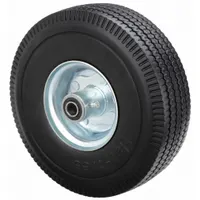MARASTAR Flat-Free Wheel: 10 in Wheel Dia., 3 in Wheel Wd, Polyurethane, 350 lb Load Capacity, Steel