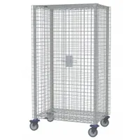 METRO Security Cart: 900 lb, 48 in L x 24 in W Self, 53 in L x 28 in W x 68 in H Overall Dim, Silver (MPN MQSEC55DE)