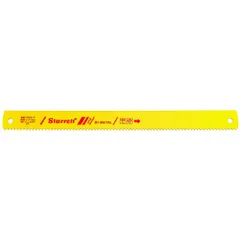 Bi-metal power hacksaw blade, 18 in length, designed for cutting steel and general metals. Suitable for workpieces up to 12 in maximum diameter. Commonly used in fabrication and maintenance shops with power hacksaws.