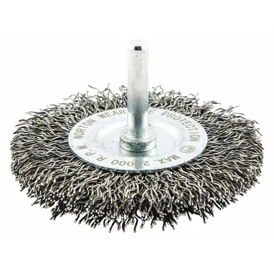 OEM Light-Cleaning Brush for Carbon Steel, 3 in Dia, 0.02" Fill, 1/4" Shank - Light-Cleaning Brushes for Carbon Steel