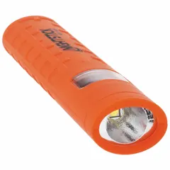 This NIGHTSTICK flashlight delivers 90 lumens with a 50-meter beam and 3-hour runtime at maximum brightness. It operates on two included AAA batteries and features a red body for low-light visibility. Suitable for close-range tasks in dark environments such as maintenance, inspection, and security.