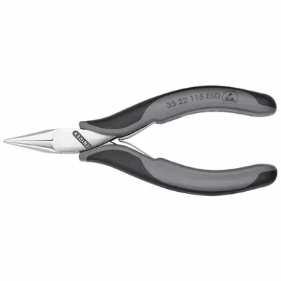KNIPEX Chain Nose Plier: ESD-Safe, 1/8 in Max Jaw Opening, 4 1/2 in Overall Lg - Chain-Nose Pliers