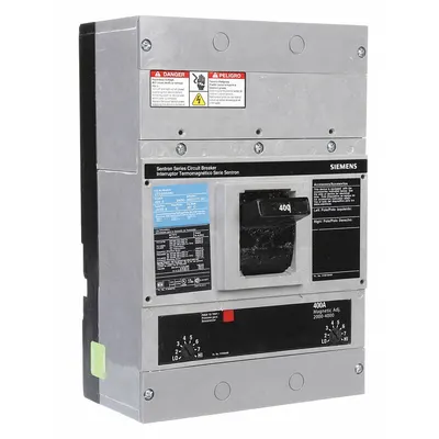 Siemens Molded Case Circuit Breaker: 400 A Amps, 65kA at 240V AC, Fixed, Lug, Non-Applicable - JD-Frame Siemens Molded Case Circuit Breakers