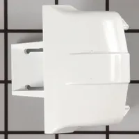 Genuine OEM shelf cap for refrigerators and freezers. Secures the shelf retainer bar in place to prevent shifting. White plastic construction