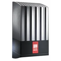 Fan-forced heater for electrical enclosures, rated 800 W at 115V AC single phase. Designed to prevent condensation and maintain stable internal temperatures in control panels, automation cabinets, and similar enclosures. Thermostat not included.