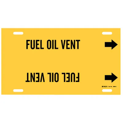 BRADY Fuel Oil Vent Strap-On Pipe Marker - Fuel Oil Vent Strap-On Pipe Markers