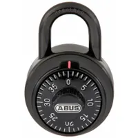 ABUS Combination Padlock: Dial Combo, Black, Steel, Std Shackle, Steel Shackle (MPN 78/50 KC)