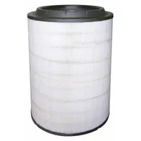 Round/oval engine air filter with radial seal, 19 1/2 in overall height. Designed for Volvo vehicles. Removes airborne contaminants from intake air to protect engine components in heavy-duty and automotive applications