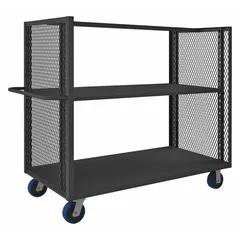 APPROVED VENDOR Dual-Side-Access Mesh-Wall Stock Truck, 2000 lb Capacity, 31x67x58 in, Gray