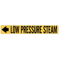 Pipe Marker: Low Pressure Steam, Yellow, Black, Fits 1 1/2 to 2 in Pipe O.D., 25 Pipe Markers (MPN 20445)