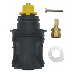 Replacement thermostatic cartridge kit for KOHLER shower and bath valves. Controls water temperature and flow for consistent output. Used in residential and commercial plumbing systems during valve repairs or upgrades.