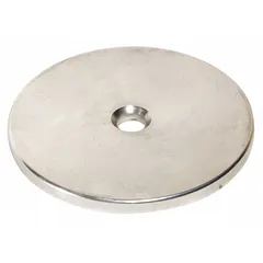 This center disk is a diaphragm plate used in pneumatic actuators and valve assemblies. It provides a sealing surface and transmits force within the actuator. Suitable for process control, HVAC, and fluid handling systems.