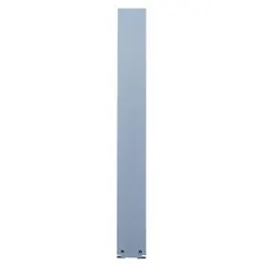 This pilaster is designed for use in bathroom partition systems, providing structural support between panels. It features a Dove Gray matte finish and a resin-impregnated kraft paper inner core. Dimensions: 70 inches high, 7 inches wide, 3/4 inch thick.