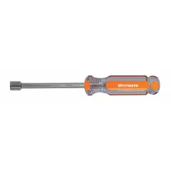 This WESTWARD nut driver features a 7 mm metric tip size and a solid round shank. It is a standard type without a magnetized tip, suitable for manual tightening or loosening of hex nuts and bolts in mechanical assembly, maintenance, and repair tasks.