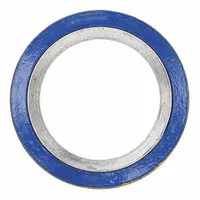 Graphite spiral-wound gasket with 304 stainless steel winding, designed for 1/2 in pipe flanges. Features a 3/4 in inside diameter. Used to seal flanged joints in piping systems handling high-temperature or high-pressure media such as steam, oils, and chemicals