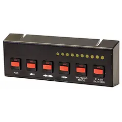 This push/pull switch provides momentary on/off control for vehicle electrical circuits. It features a red actuator and black stem, and is pre-wired for simplified installation. Commonly used for horns, starter circuits, or auxiliary lights in dashboards or panels.