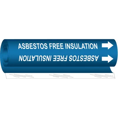 BRADY Asbestos Free Insulation Wrap-Around Pipe Marker - Asbestos Free Insulation Wrap-Around Pipe Markers