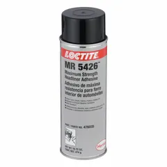 LOCTITE MR 5426 is a clear, weather-resistant spray adhesive in a 16 fl oz aerosol can. It features a web spray pattern and bonds foam and fabric. The adhesive is pressure-sensitive, heat-resistant, and water-resistant, suitable for interior and exterior use. VOC compliant.