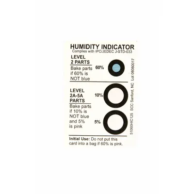 SCS Humidity Indicator, 3 Dots, 5%/10%/60% RH, 125 PK - Humidity Indicators