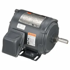 Totally enclosed fan-cooled (TEFC) 3-phase AC motor with rigid base mount. Rated 1/4 hp, 1770 RPM at 60 Hz, 208-230/460V AC, full load current 1.8-1.7/0.90 A. Suitable for industrial applications such as pumps, fans, conveyors, and machine tools.
