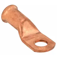 WESTWARD Lug: Crimpable Side Terminal, Crimp/Solder, Copper, 2 ga, 5/16 in Stud Size, Straight