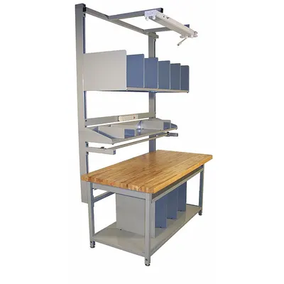 PRO-LINE Workstation: 1,000 lb Wt Capacity, 30 in Min Tabletop Ht, 36 in Max Tabletop Ht - Wood-Top Packing Tables