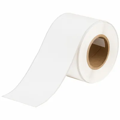 BRADY Pre-Cut Label Stock Roll: 4 in Label Wd, 100 ft Roll Lg - Brady Cryogenic Inkjet Continuous Label Rolls