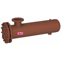 U-tube heat exchanger with a water heat dissipation rating of 2,097,000 BtuH and a flow rate of 215 gpm. Constructed with copper tubes. Suitable for steam-to-water heating in commercial and industrial hydronic systems, boiler rooms, and process heating applications.