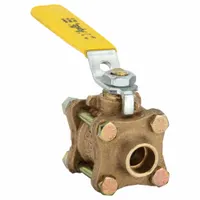 APOLLO Manual Two-Way Ball Valve: 1/2 in, Bronze, Straight, Sweat x Sweat, Full Port, Three-Piece (MPN 8220301)