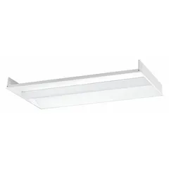 This 2 ft. x 4 ft. LED center-basket troffer operates at 120 to 277V AC, delivering 4,788 lumens at 3500K with a power consumption of 39 W. Designed for recessed mounting in standard ceiling grids, it provides general ambient lighting suitable for commercial spaces such as offices, schools, and retail environments.