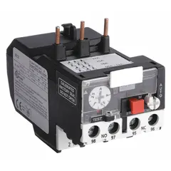 This three-pole IEC thermal overload relay provides motor protection using integrated bimetallic elements. It features 1NO/1NC auxiliary contacts and phase loss sensitivity, covering a current range of 2.5 A to 4 A. No external thermal units are required. Compatible with Dayton contactors rated 9 to 18 Amps. Typical applications include motor control panels and conveyor systems.