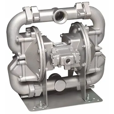 SANDPIPER Double Diaphragm Pump: 316 Stainless Steel Body, 2 in, NPT Connection, 208 gpm - Stainless Steel Housing AODD Pumps