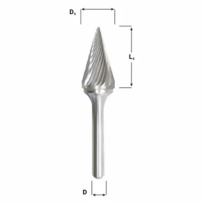 OEM APPROVED VENDOR Double-Cut Pointed-End Cone Bur - Double-Cut Pointed-End Cone Burs