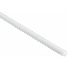 Round polypropylene welding rods in white, 1/8 in diameter and 48 in length. Pack of 56 rods weighing 1 lb. Used for repairing or fabricating polypropylene tanks, pipes, and equipment, typically applied with hot-air guns or extrusion welders.