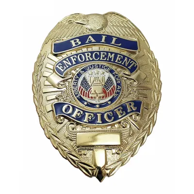 HEROS PRIDE Oval Metal Badge, Gold, 2 1/4 in x 3 1/8 in, MPN 4133G - Metallic Badges
